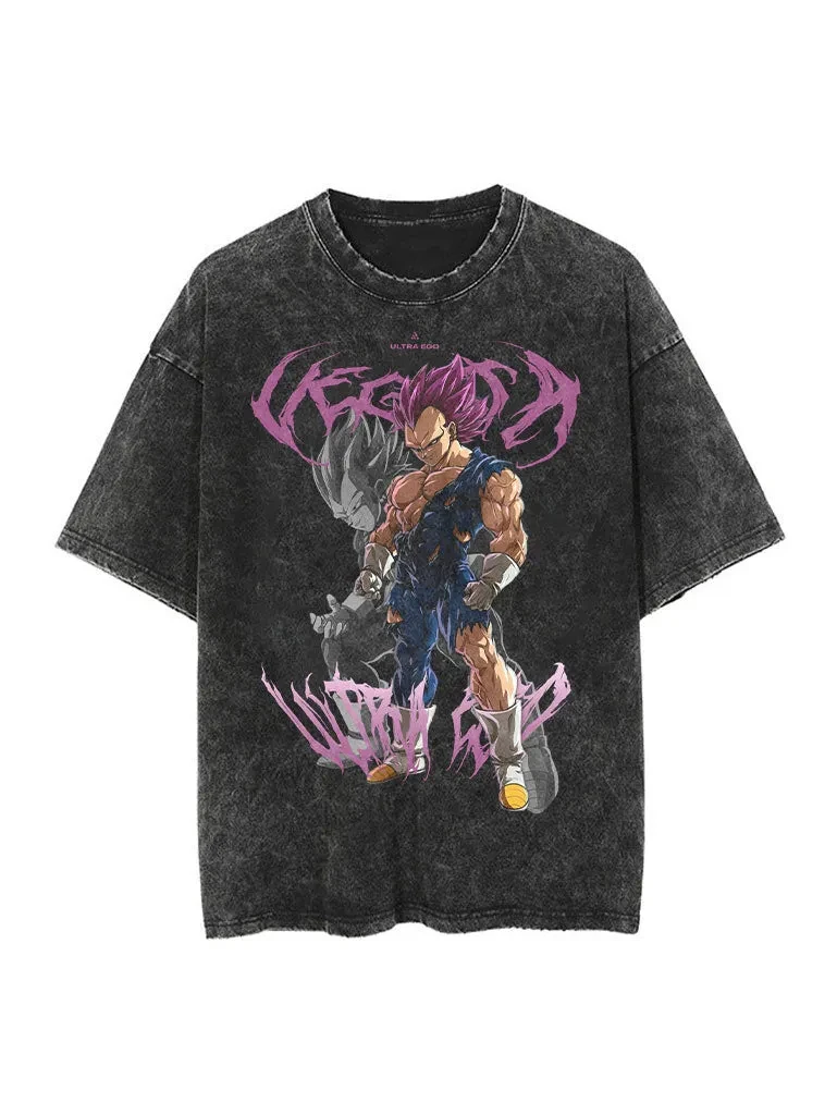 أنيمي لعبة دراغون بول ماجين بو Harajuku غسلها تي شيرت ريترو القطن الرجال الهيب هوب الشارع الشهير المتضخم النساء قصيرة الأكمام للجنسين Y2k #2
