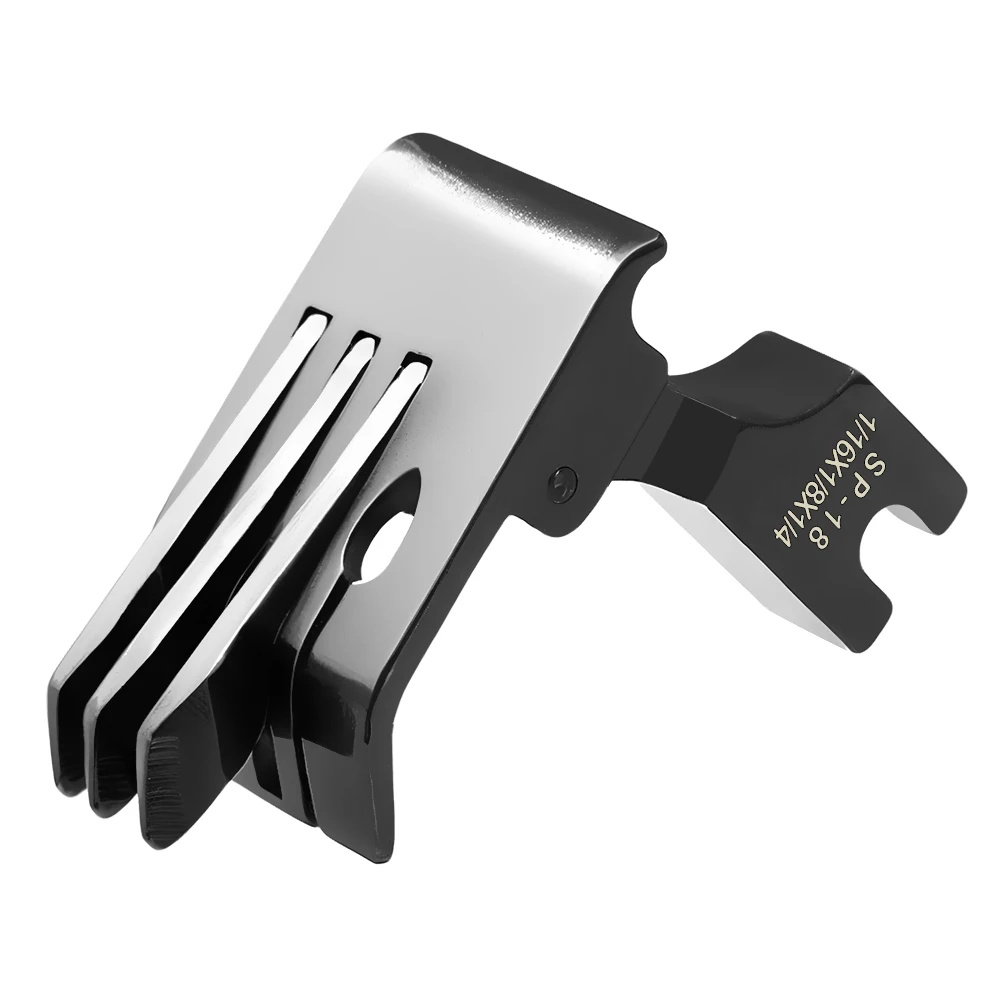 Black Steel SP-18 With Right Three Edge Guide Presser Foot 1/16 1/8 1/4 Inch Industrial Lockstitch Sewing Machine Accessories