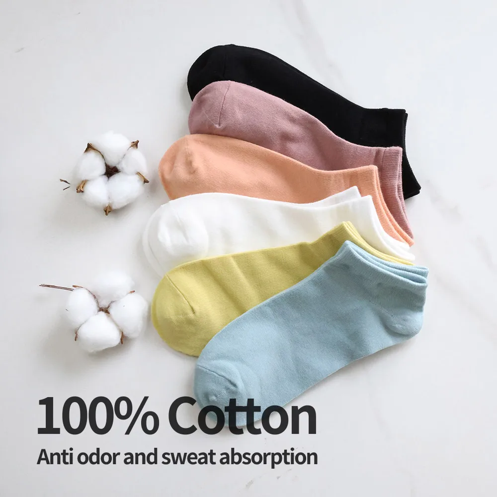 

Boat socks women's pure cotton summer thin socks summer anti odor sweat absorption and breathable socks