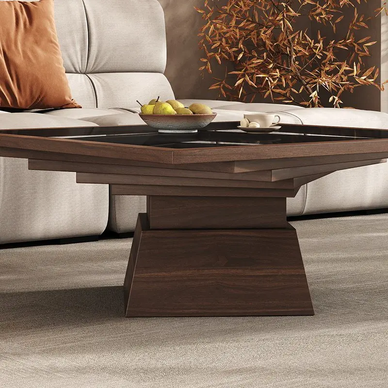 Nordic square hollow coffee table combination designer household small apartment medium and ancient style high-end coffee table