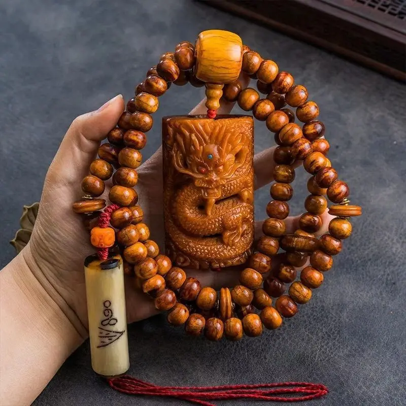 Old Ox Bone 108 Beads Ethnic Style Return Orchard Bracelet Wushi Plate Pillar Pendant