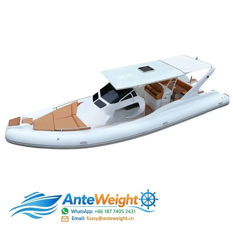 9.6m 32ft Luxury High Speed CE Certified Cabin Fiberglass Hypalon Semi Rigid Inflatable Sport Yacht Rib Boat