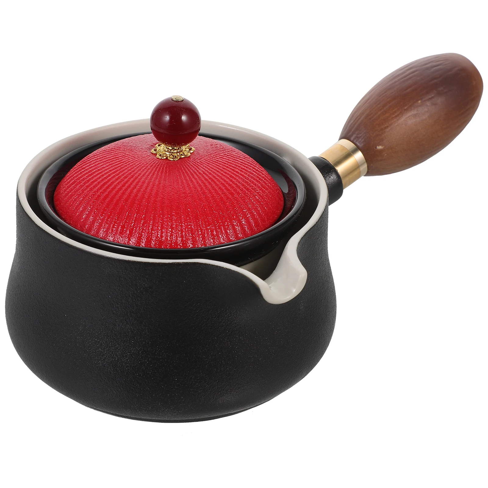 

Side Handle Ceramic Teapot 360 Degree Rotation Small Capacity Easy Clean Portable Tea Pot Vintage Teakettle Practical Kettle For