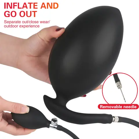 Go Out Anal Plug Dildo Pump Inflatable Butt Beads Dilator Prostate Massage Gay Large Expandable Anus Ball Sex Toys Men Women