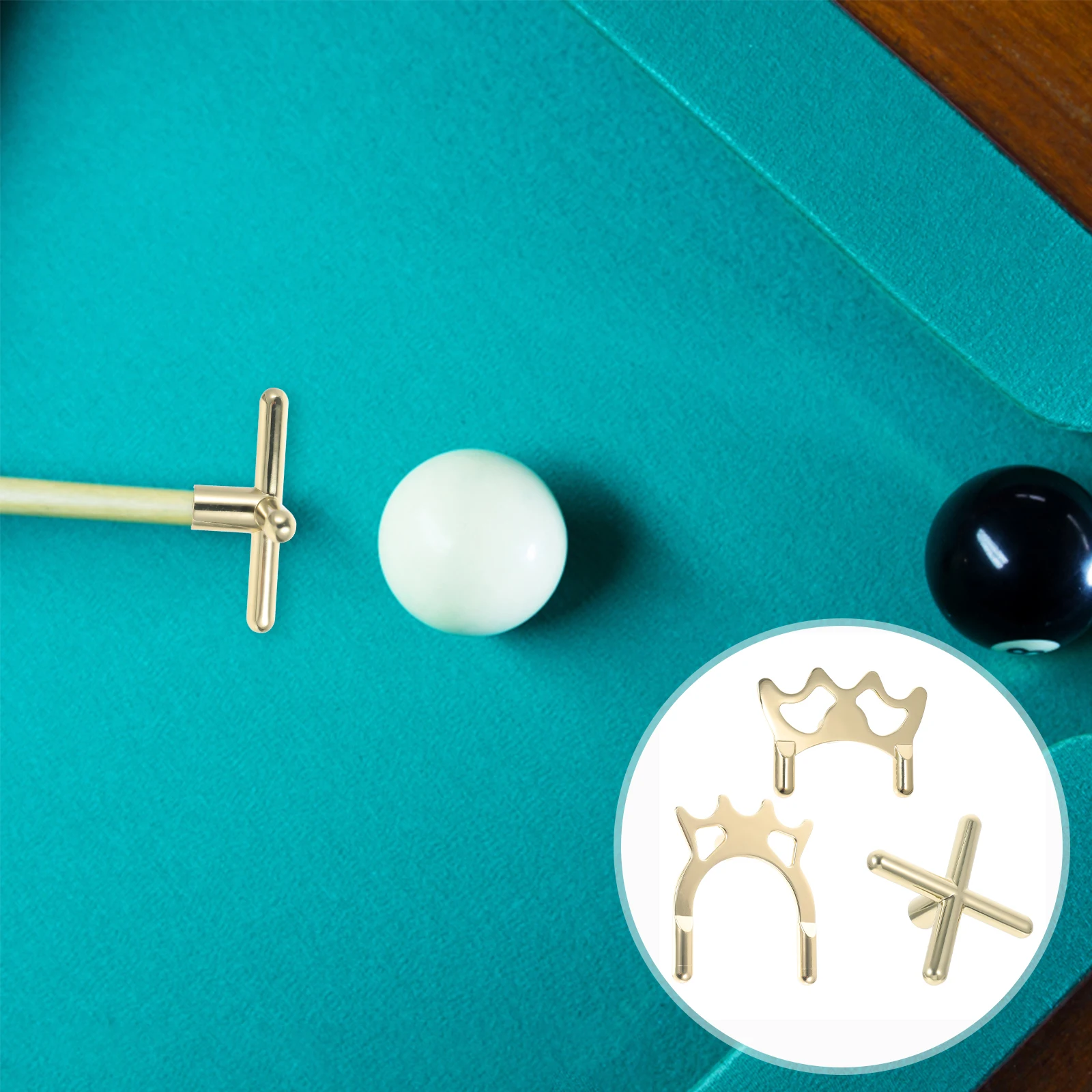 

3 Pcs Billiard Stand Head Rust-proof Bridge Pool Stick Portable Snooker Accessories for Billiards Aluminum Zinc Cue Bridges