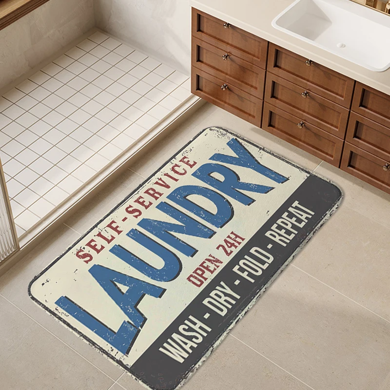 

Laundry Room Kitchen Floor Mat Custom Doormat Entrance Door Bedroom Bath Rug Balcony Living Room Floor Carpet Slip-resistant