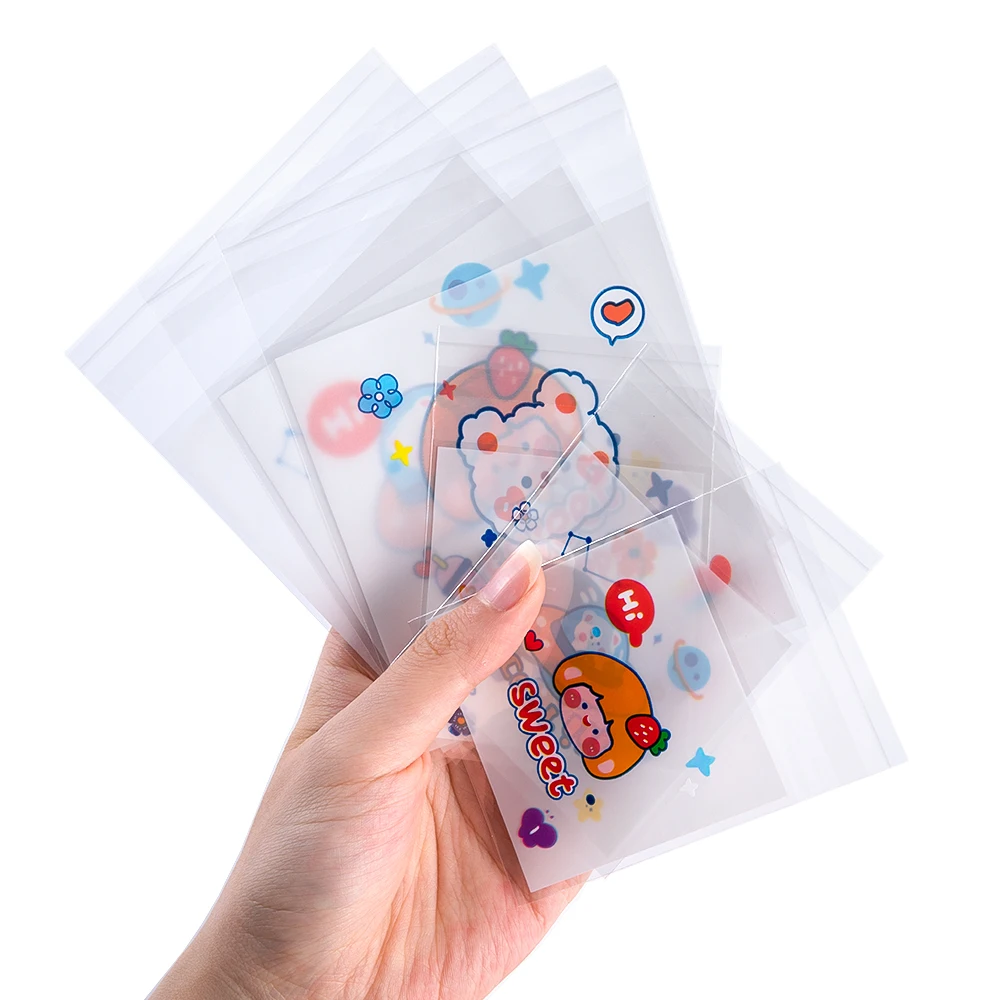 50pcs Sweet Girls Transparent Self Adhesive OPP Bags Space Ship Plastic Small Pouch for Beads Jewelry Storage Packaging Gift Bag