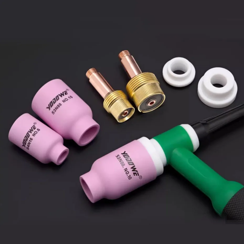 Complete list of welding gun accessories for argon arc welding with ceramic nozzle, filter screen, fluid guide, ceramic nozzle,