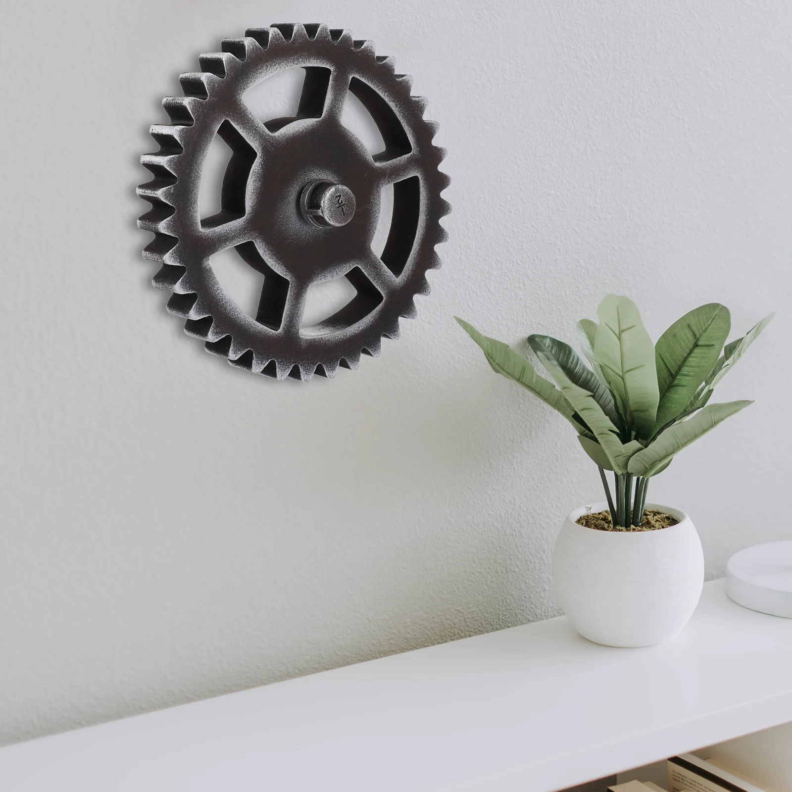 

1Pcs Industrial Style Retro Gear Wall Hanging Home Round Wooden Gear Decor Wall Ornament for Bedroom Living Room Office