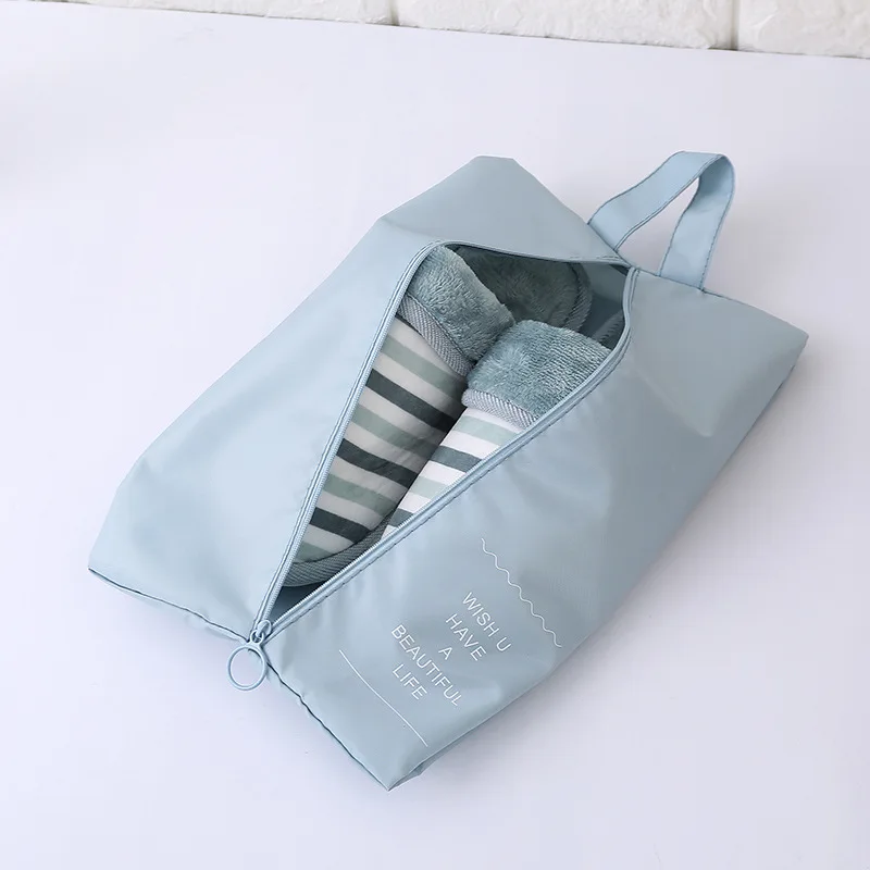 Borsa portaoggetti da viaggio scarpe da viaggio cubi da imballaggio biancheria intima articoli vari finitura borsa per scarpe con cerniera portatile