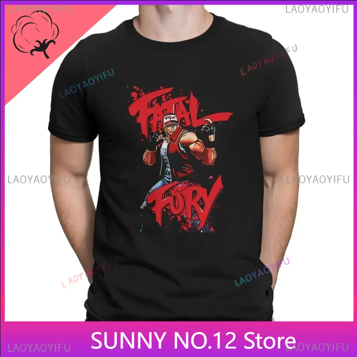 Fashion O Neck Short Sleeve 100% Cotton T Shirt Adult Clothes Top Print Fatal Fury Classic Men The King of Fighters Game Humor