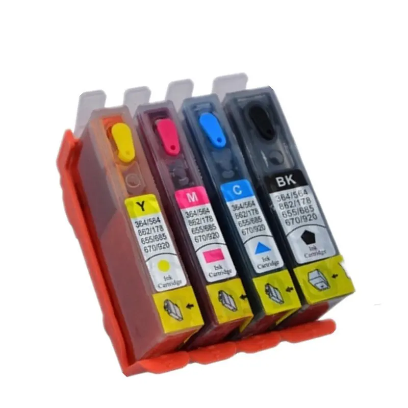 364XL 364 XL Refillable Permanent Chip Ink Cartridge Compatible for HP 5520 5524 6510 6520 7510 B109 B110 B209 B210 C309