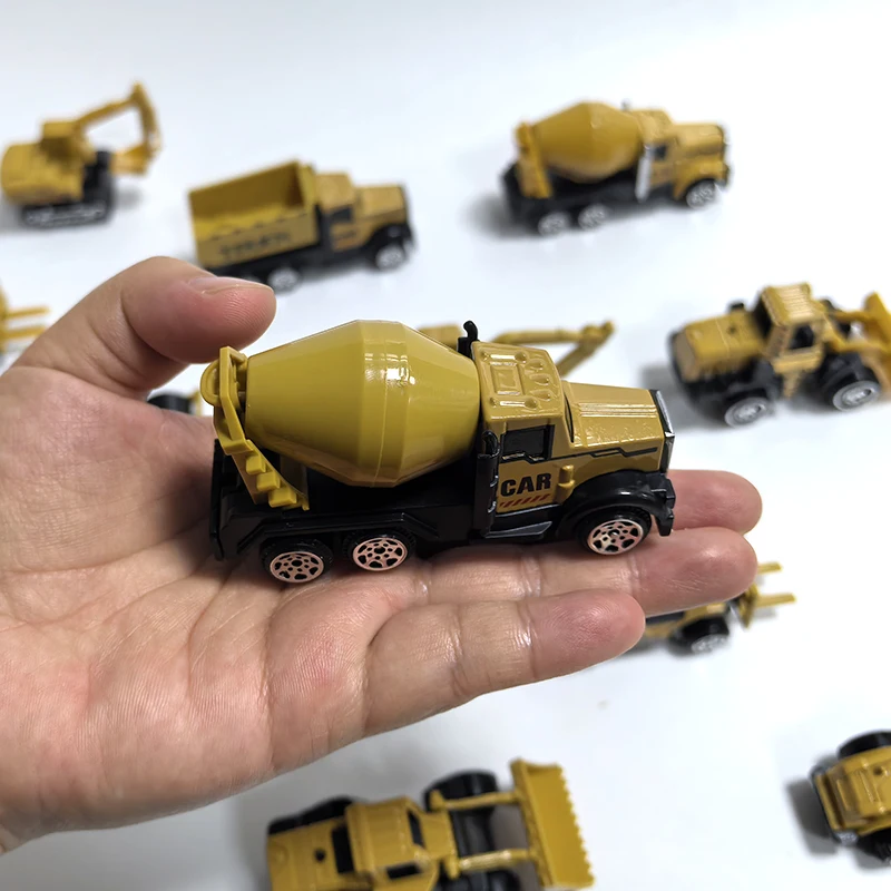 6pcs/Set Alloy Crane Truck Car Parking Lot Toys Engineering Vehicle Tractor Excavator Construction Set for Boys Birthday Gift