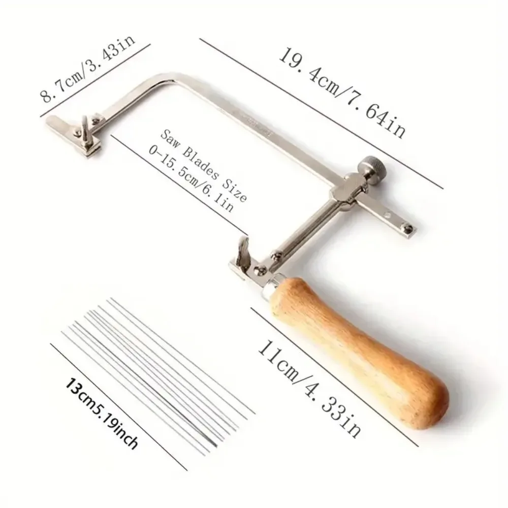 Woodgrip Adjustable UShaped Mini Saw Frame Kit Handheld Cutting Tool for Jewellery Processing and DIY Handicraft Work