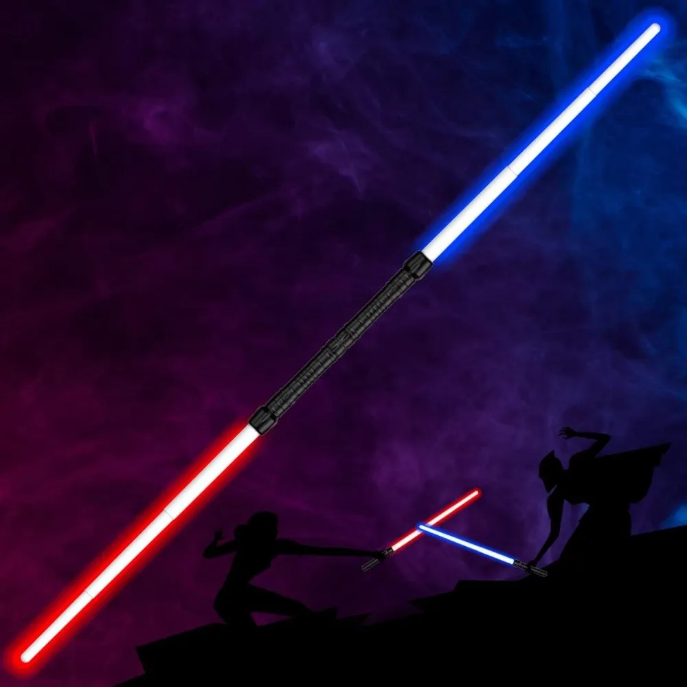 

Light Saber, Dual Light Sabers for Kids Halloween Dress Up Costume Party, Toy Light Swords Set with FX Sound (Motion Sensitive)