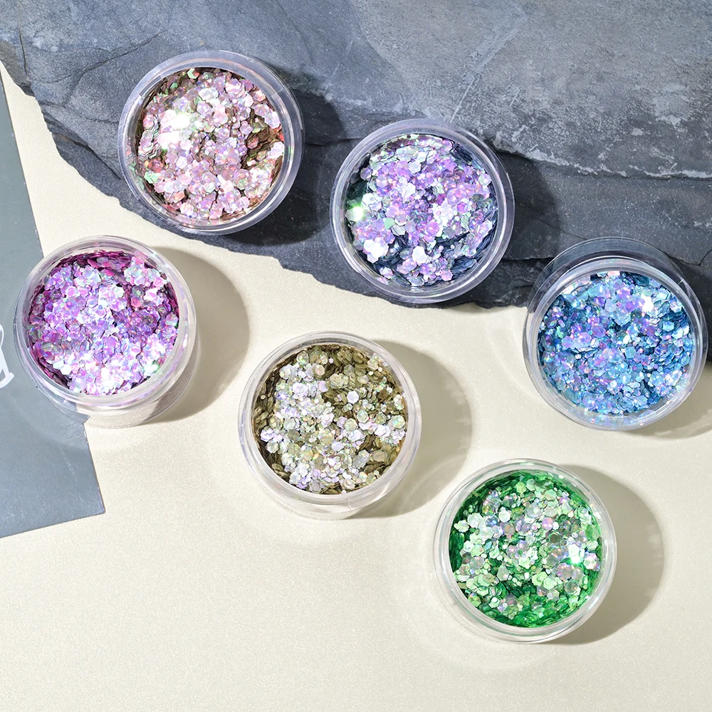 1 barattolo di polvere altamente abbagliante Evidenzia flash Polvere glitter riflettente di cristallo rotto Net1g Paillettes olografiche brillanti per nail art