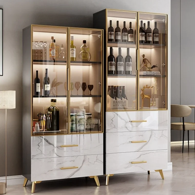 

Luxury High Wine Cabinets Corner Wall Liquor Kitchen Wine Cabinets Glass Storage Estante Vinos Restaurant Furniture QF50JG