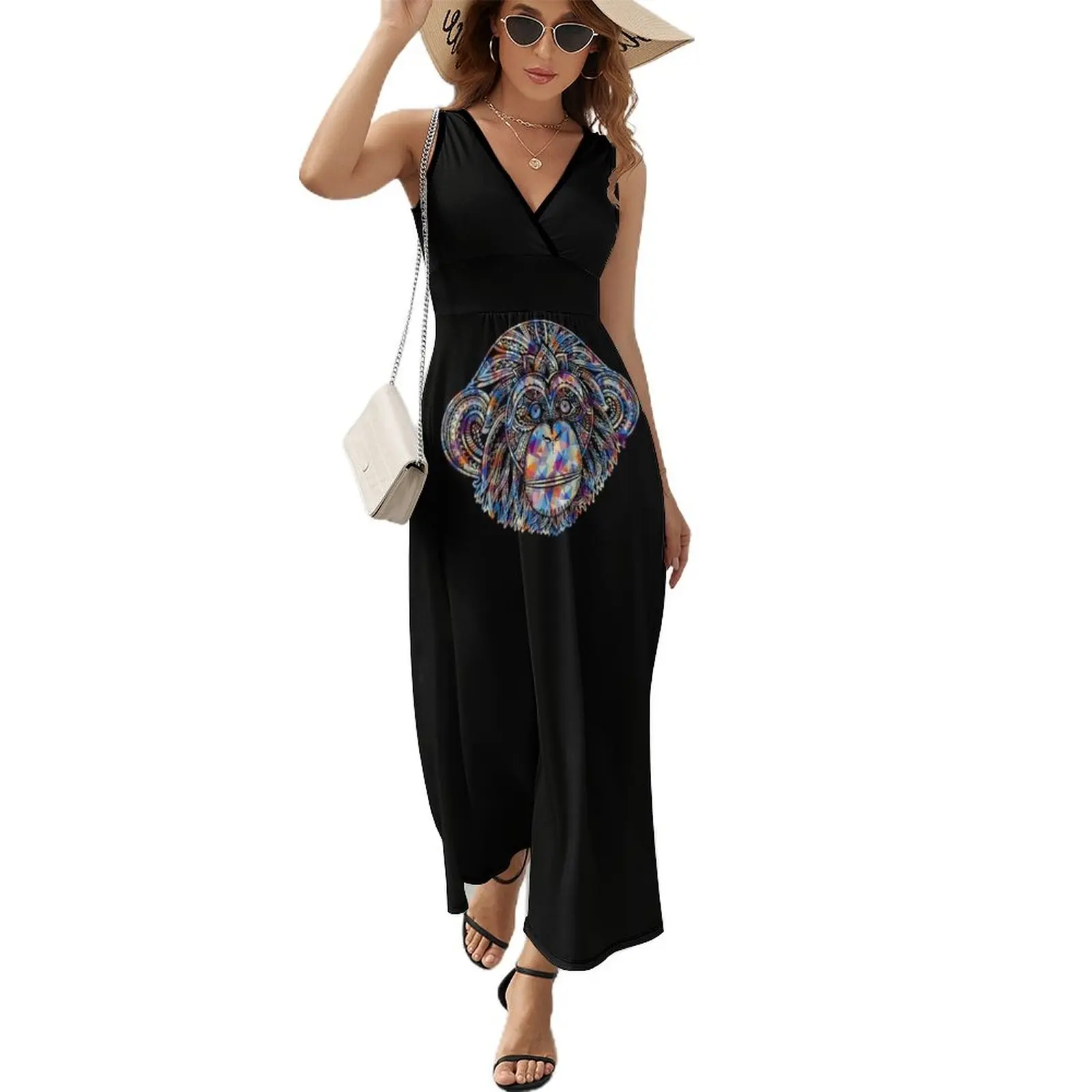 

Cool And Awesome Chimpanzee Geometric Sleeveless Dress summer women's dress 2024 elegant dresses for women