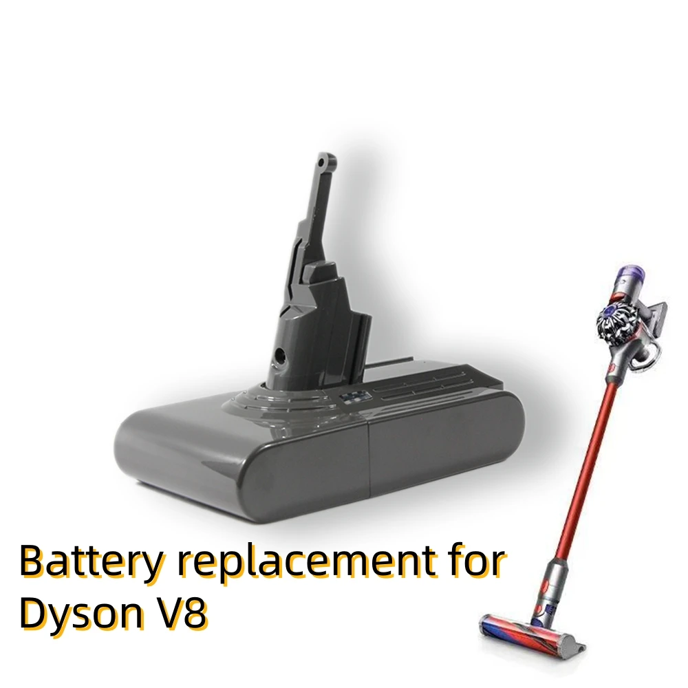 Perfine 21.6V Battery for Dyson V8 3200mAh Replacement Battery Pack V8 Absolute/Fluffy Handheld Vacuum Cleaner Battery+Filter