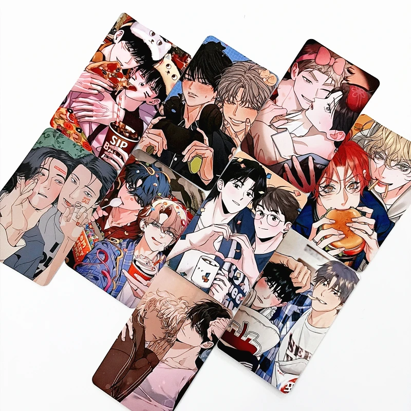 

Набор из 9 фотокарточек к 10-летию Manhwa для домашней вечеринки - Корейские BL манга-карточки Lomo с двусторонним изображением, коллекционный подарок для фанатов