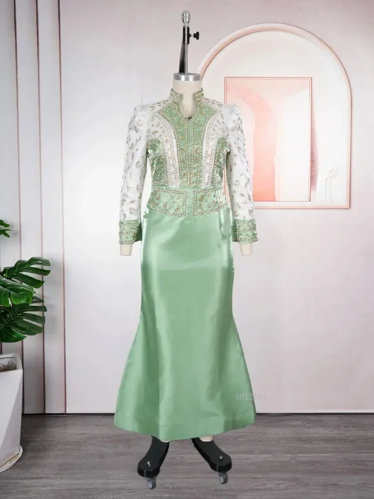 فستان أفريقي فاخر أنيق بمقاس كبير - فستان أنقرة طويل للنساء لحفلات الزفاف المسائية ملابس للسيدات #5