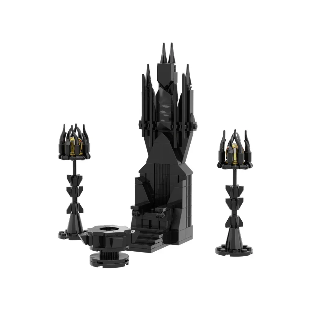 Moc os anéis modelo sarumans trono blocos de construção filme strahds trono sala tijolos diy montado coletar brinquedo crianças presente