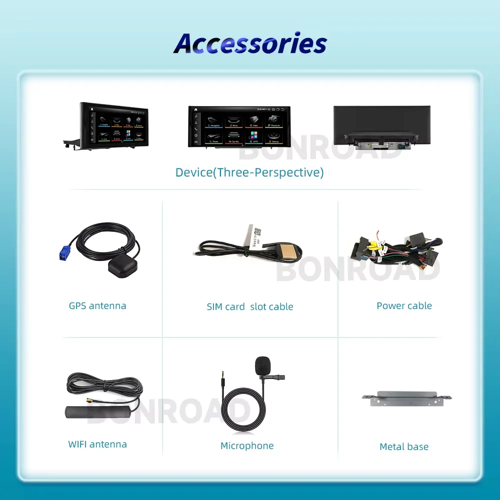 BONROAD 10.25 "لاسلكي CarPlay أندوريد راديو السيارة التلقائي مشغل وسائط متعددة لأودي A3 8 فولت 2012-2020 4G واي فاي نظام تحديد المواقع BT شاشة تعمل باللمس