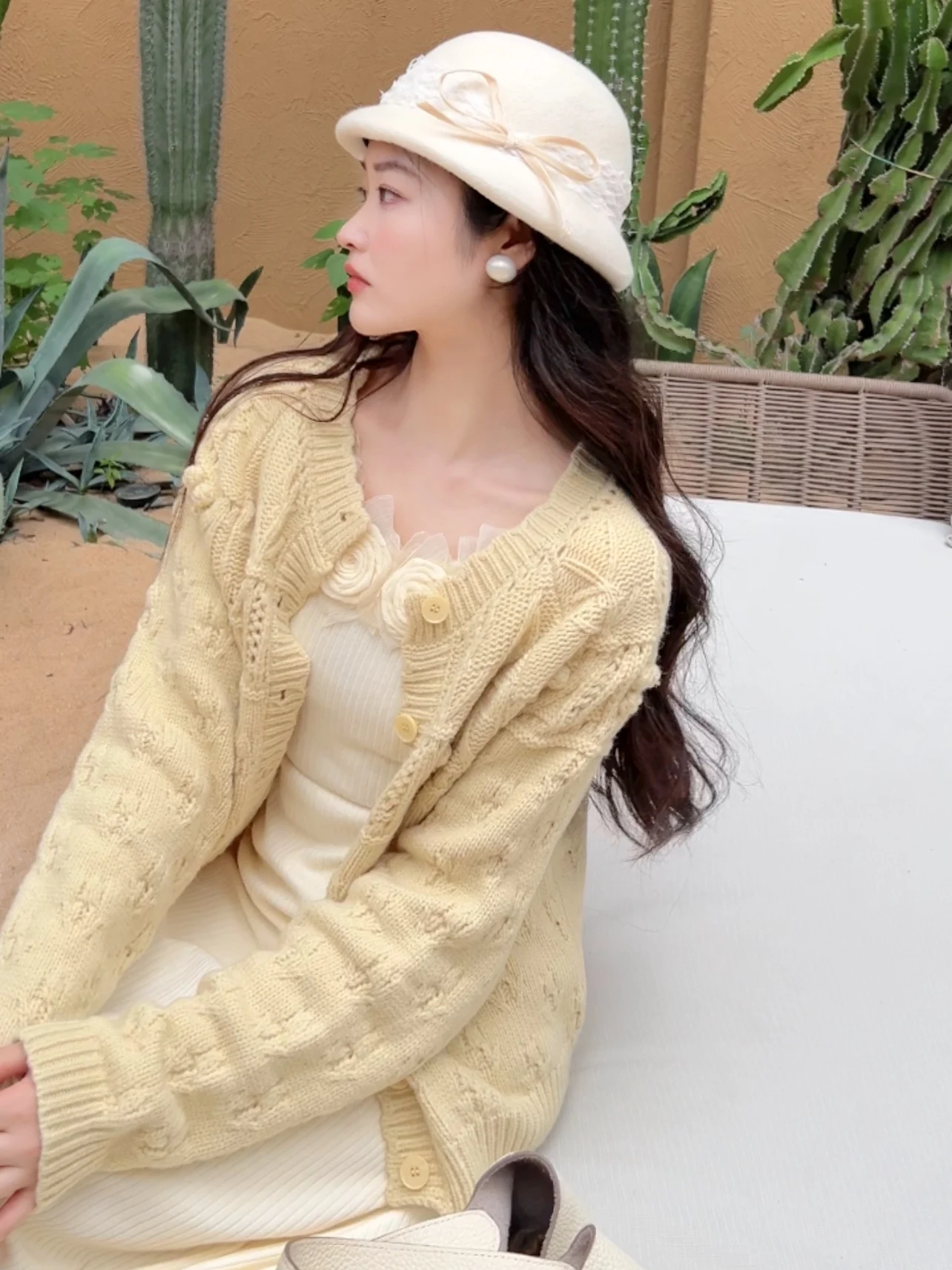 

Мягкий теплый вязаный кардиган тыквенно-желтого и ярко-красного цветов, ручной вязки, пушистый, осенне-зимняя верхняя одежда, женский свитер