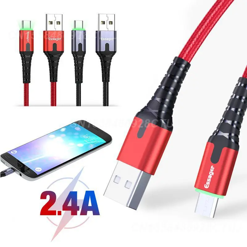 1/3/5PCS Usb Type C Kabel Voor S21 S20 Usb C Kabel 2.4A Snel Opladen Type C Telefoon Oplader data Wire Cord Usb C