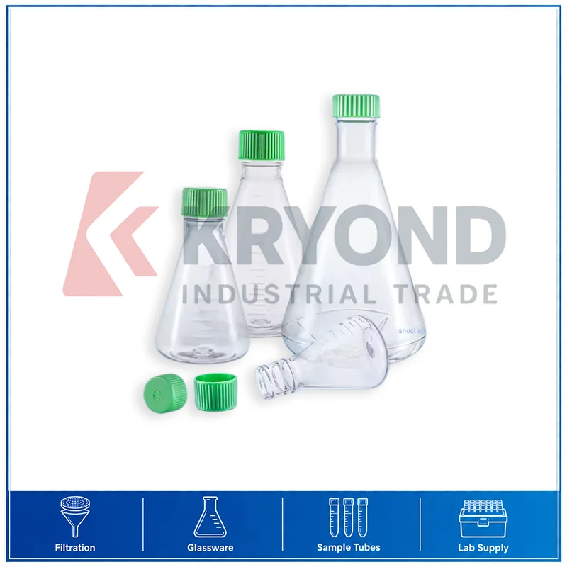 Conical Shake Flask Plastic Cell Culture Breathable Cap Laboratory Suspension Culture 125ml-1000ml Research Use Consumable Set