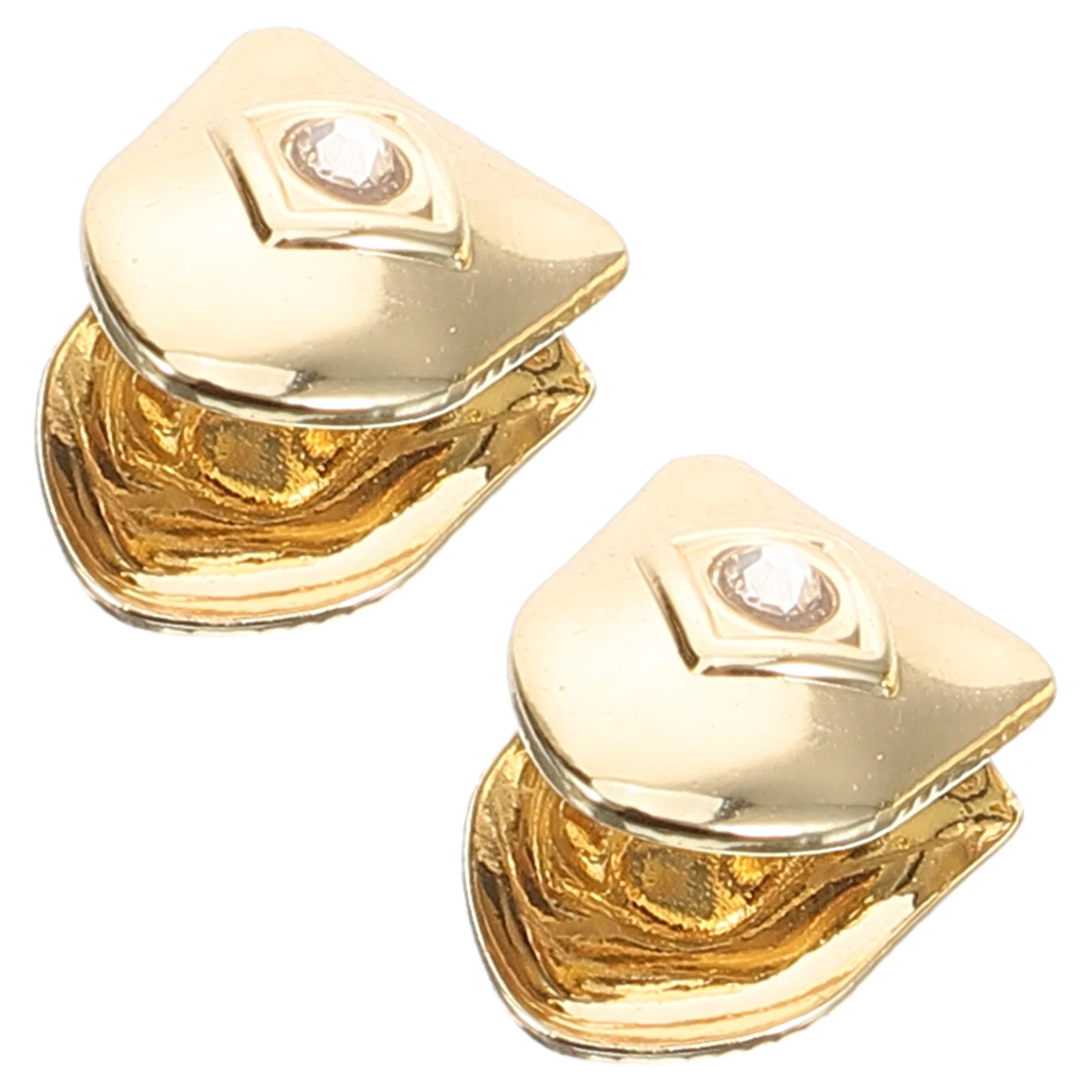 

2pcs Golden Tooth Cap Unique Design Mouth Grill For Hip-Hop Rapper Decorative Teeth Jewelry Metal Grills Cosplay Props