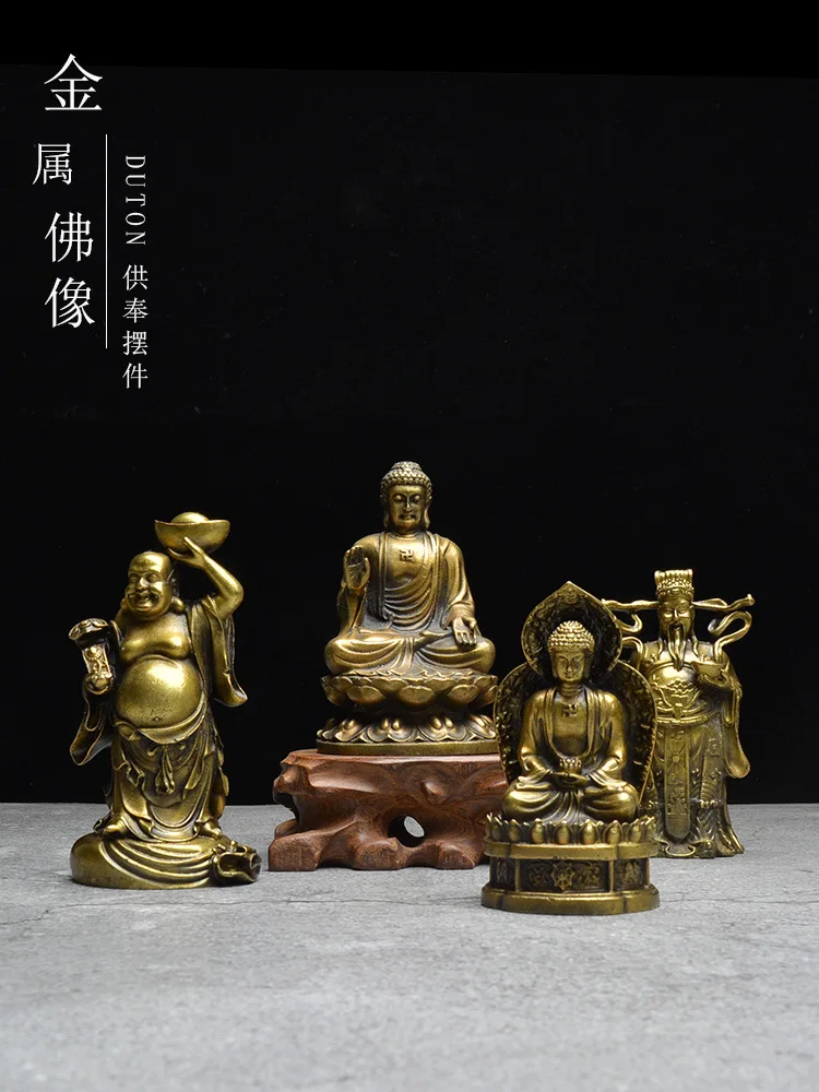 Guanyin Tibetan Buddha Statue Home Buddha Ornament Living Room Decoration Manshu Ornaments Alloy Handicrafts Buddha Ornament