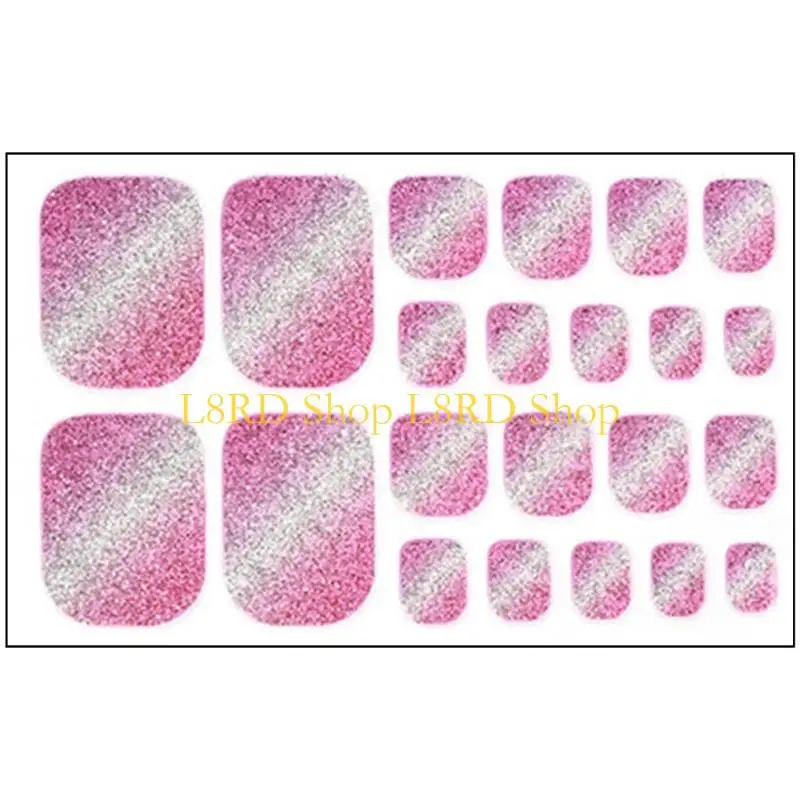 L8RD Toenail Wraps Waterproof Toenail Stickers Cats Eye False Toenails Tips for Party