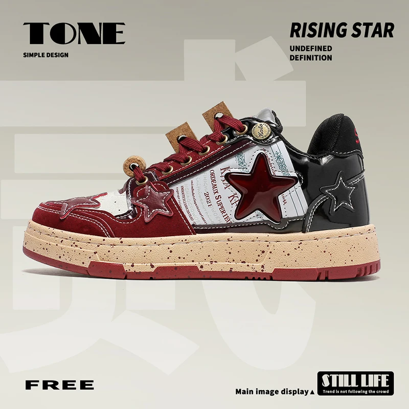 

Best Seller Red Wine Star Shoes Unique Trendy Shoes CStore Hot SaleSummer Season Sneaker Comfortable