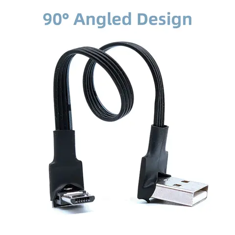 Super Flat flexible Up & Down & Left & Right Angled 90 Degree USB Micro USB Male to USB male Data Charge connector Cable