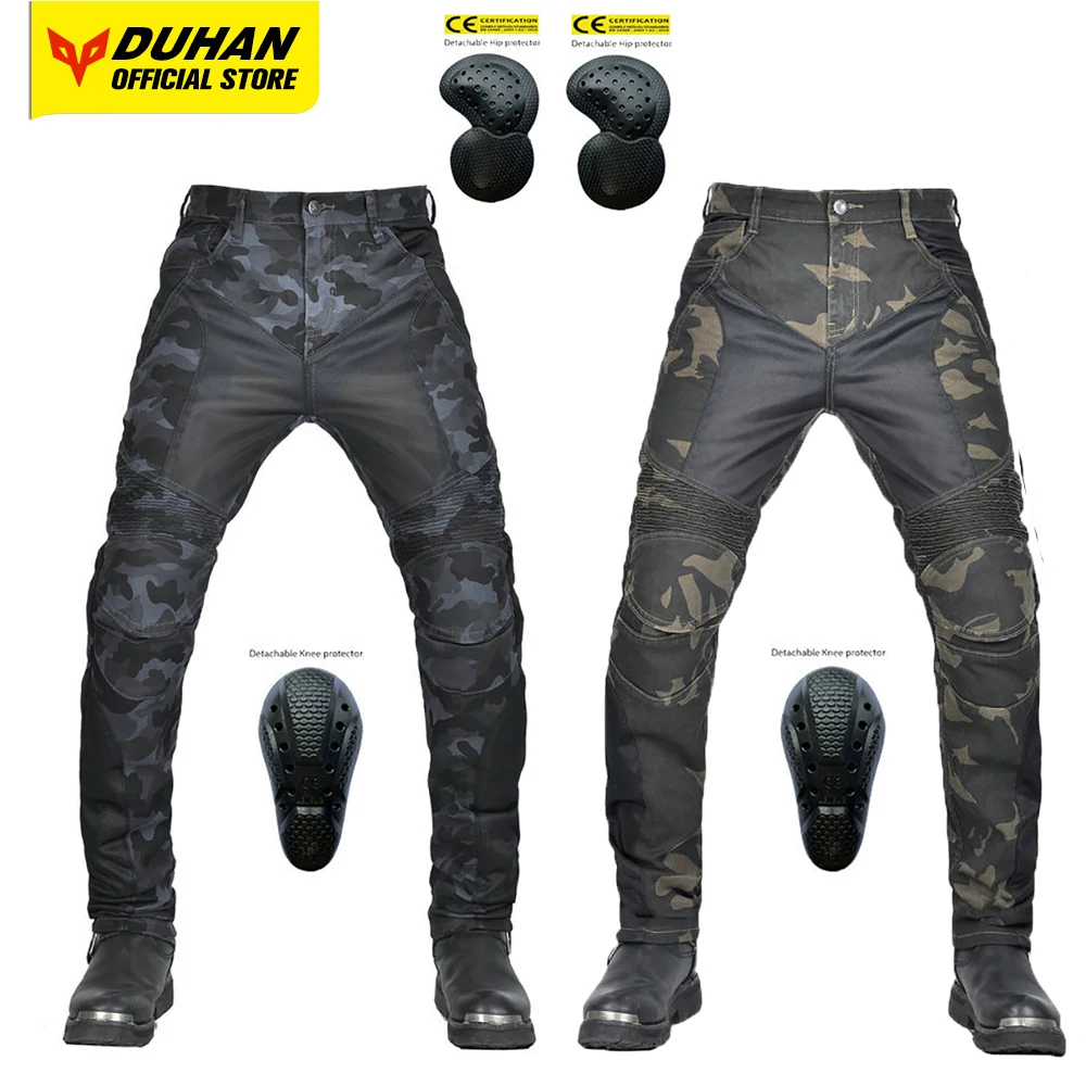 

Retro Motorcycle Riding Pants Multi Pocket Camouflage Motorcycle Outdoor Travel Fall Proof Pants Windproof Moto Pants