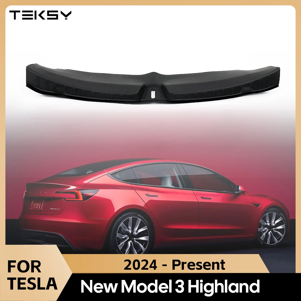 Para tesla novo modelo 3 highland 2024 tira de limiar tronco tpe ou metal peitoril traseiro anti risco tampa proteção