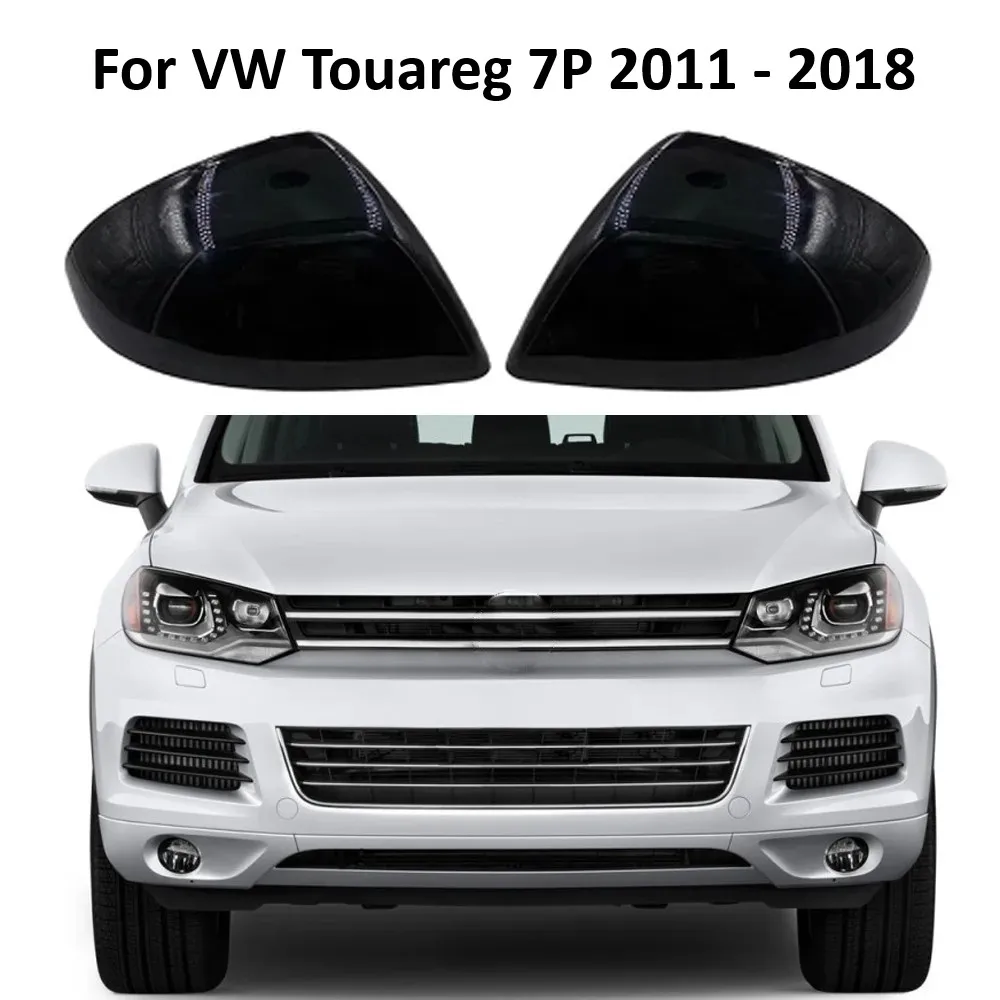 

For VW Touareg 7P 2011 - 2018 Gloss Black ABS Car Styling Exterior Rear View Mirror Cover Caps Accessories 7P6857537 7P6857538