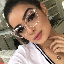 2023 New Unique Brand Design Retro Cat Eye Women Glasses Frame Photochromic Anti Blue Light Computer Hyperopia Reading Eyeglass