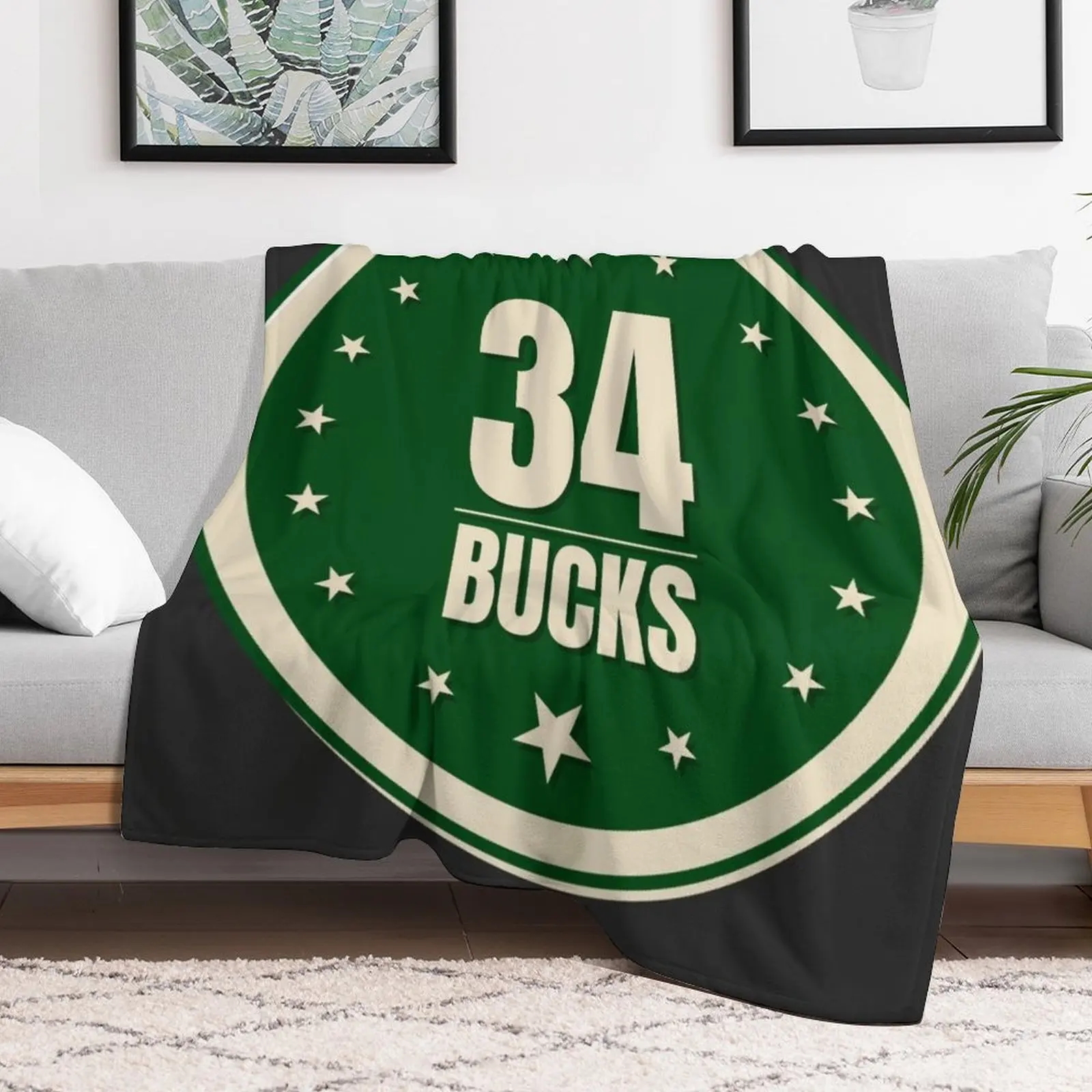 bucks 34 - bucks fans Jersey Throw Blanket Flannels Nap bed plaid For Sofa Thin Blankets