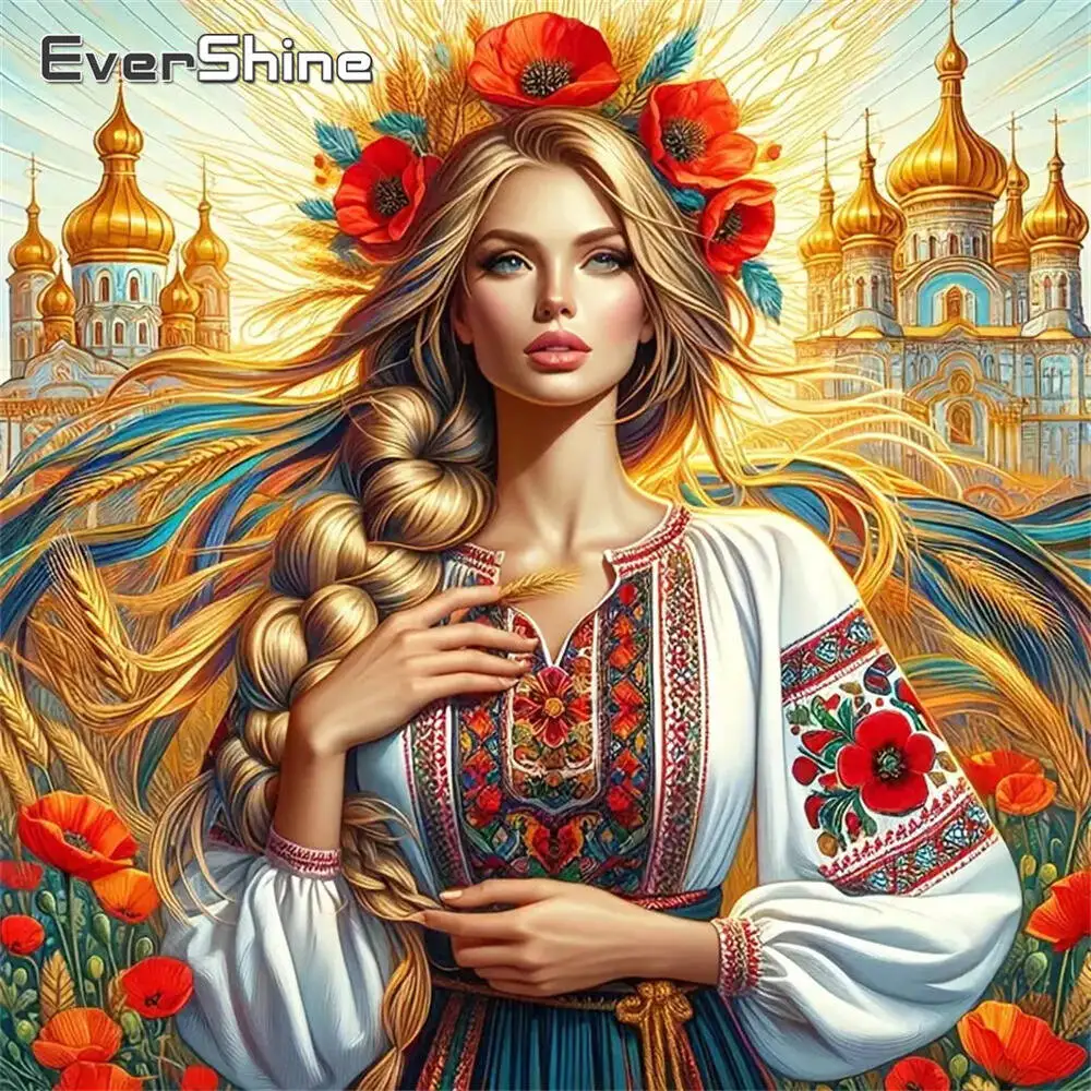 

Evershine Woman Diamond Painting Portrait Pattern For Adults Beginners Diamond Mosaic Castle DIY New Arrival Wall Decor