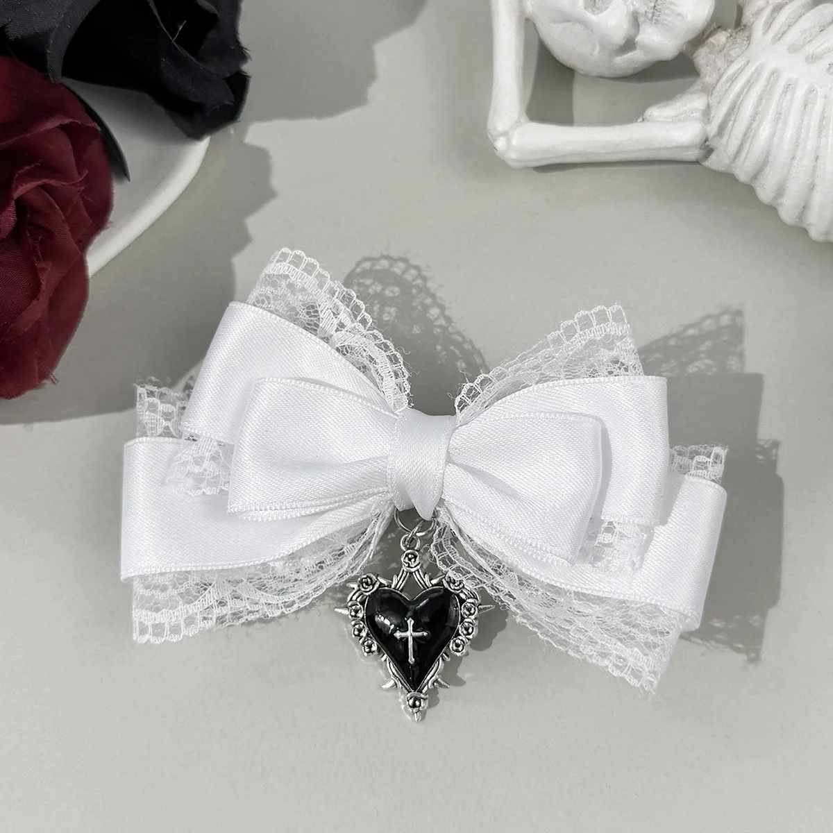 1/3 Stück Haarspange im Gothic-Lolita-Stil, schwarze Schleife, modische Haarspangen für Mädchen, hochwertiger Kopfschmuck – Detail 6