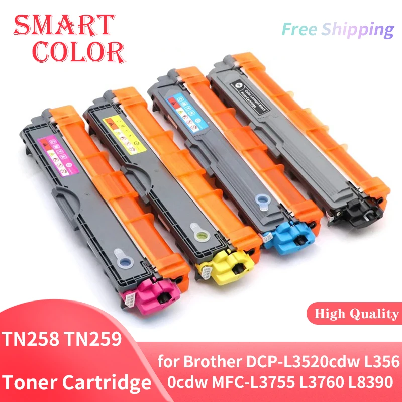 TN258 TN259 Toner Cartridge Compatible for Brother DCP-L3520cdw L3560cdw MFC-L3755 L3760 L8390 HL-L3240cdw L3280cdw L8240cdw