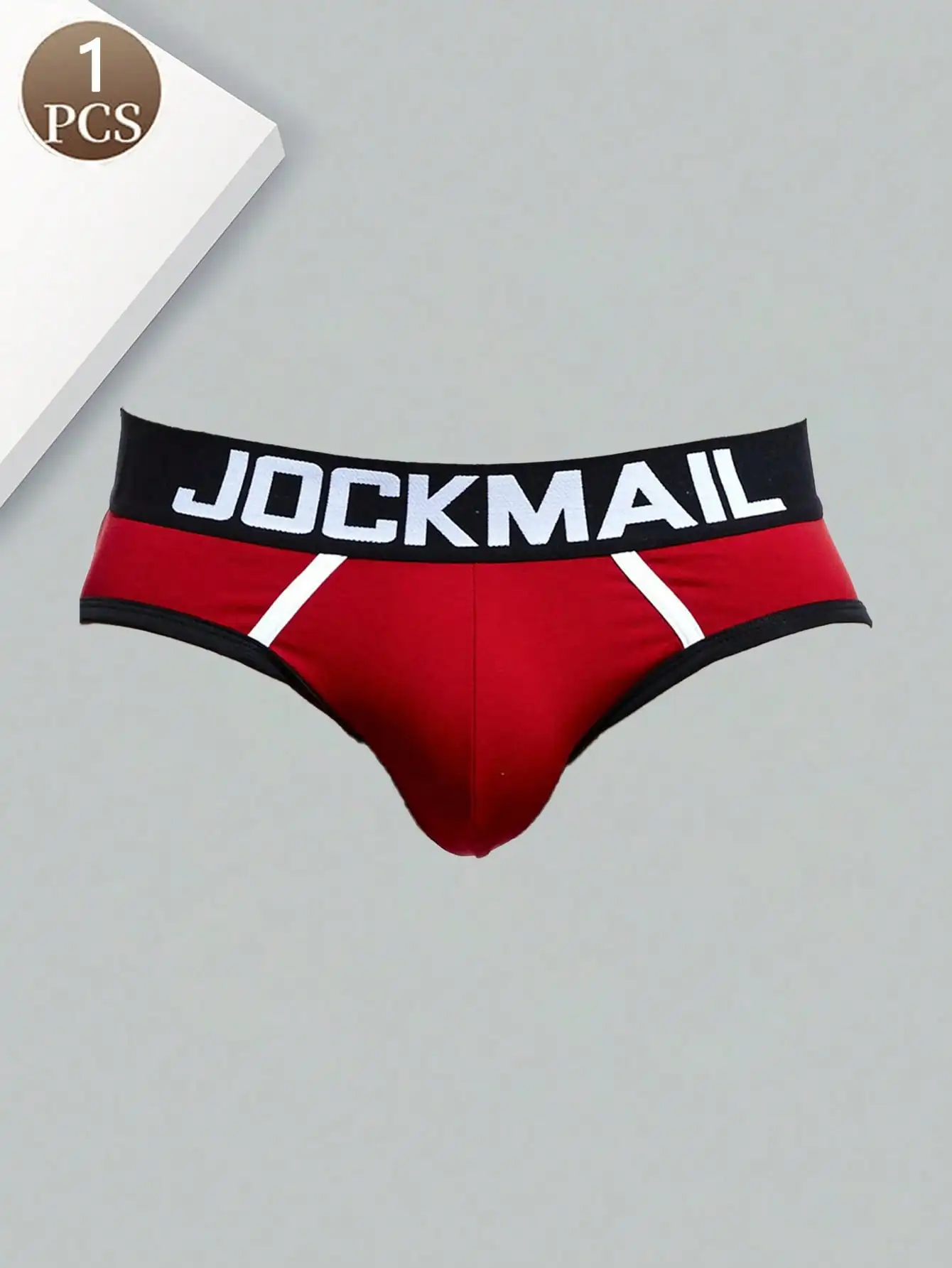 

1PCS Solid color letter sports knit fabric hollowed out men's low waist breathable cotton shapewear brief underwear ﻿