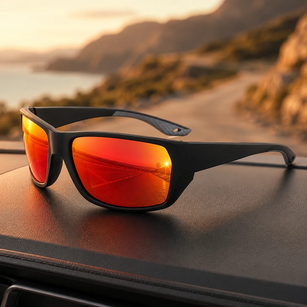 Polarisierte Sportsonnenbrille für Herren UV400 Wraparound Leichtgewichtige Fahr-, Rad-, Angel- und Outdoor-Sonnenbrille – Detail 4