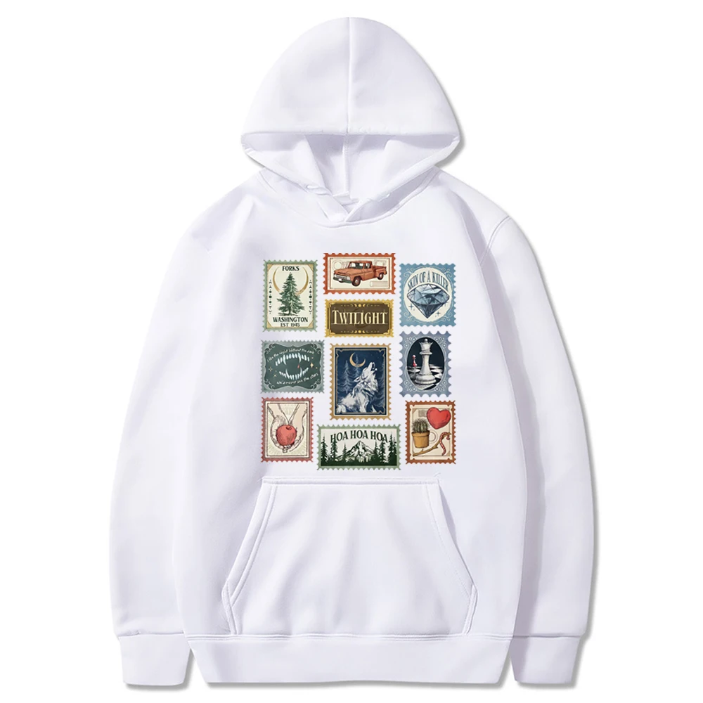 Vintage Twilight Forks Hoodie Women Cute Y2k 90s Hooded Sweatshirt Book Lover Twilight Saga Merch Vampires Wolves Romance Hoodie