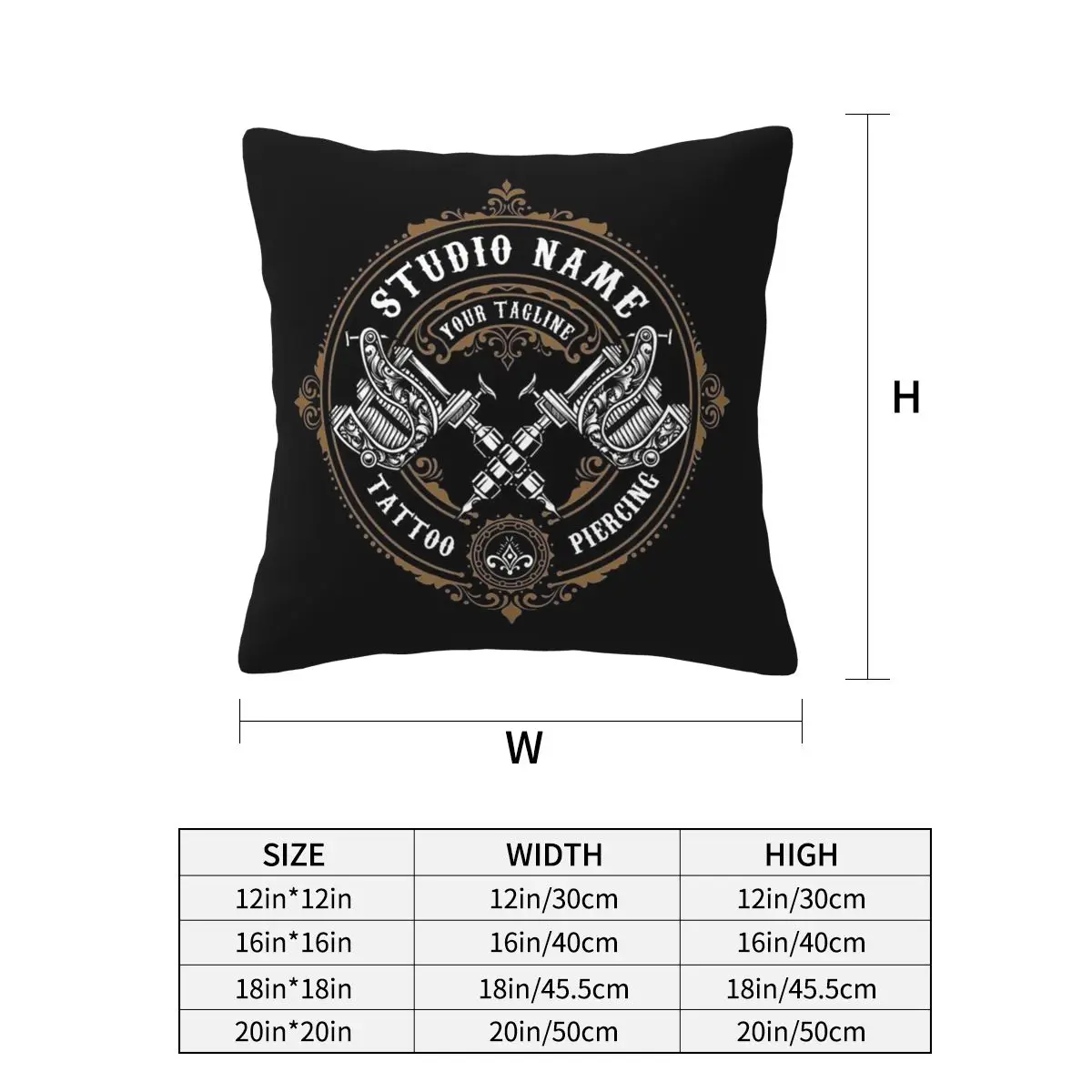 Custom Bib Tattoo Artist Tattooists Square Pillowcase Pillow Cover Cushion Decor Comfort Throw Pillow for Home Living Room