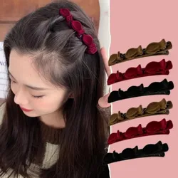 Women Flocked Hair Clip Braided Hairpins Elegant Sweet Hair Decorate Clips Bangs Hold Barrettes Fashion New In Hair Accessories