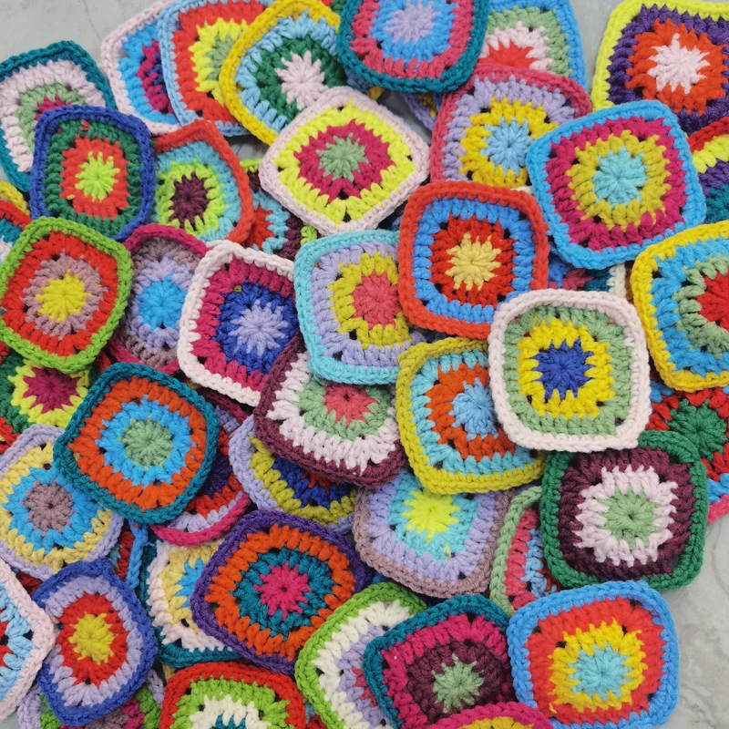 Two girls 7cm Original Handmade Clothing Patch Accessories DIY Hand Crochet Coaster Cup Mat Photo Props Decorative Mat 40pcs/lot