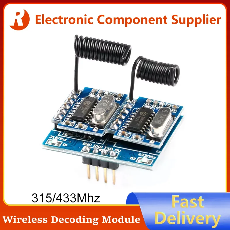 

Dual Frequency Wireless Decoding Module RF Radio Remote Control Switch Board 315Mhz 433M Single Chip Serial Communication RF34B